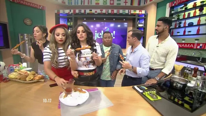 Brochetas de camarones