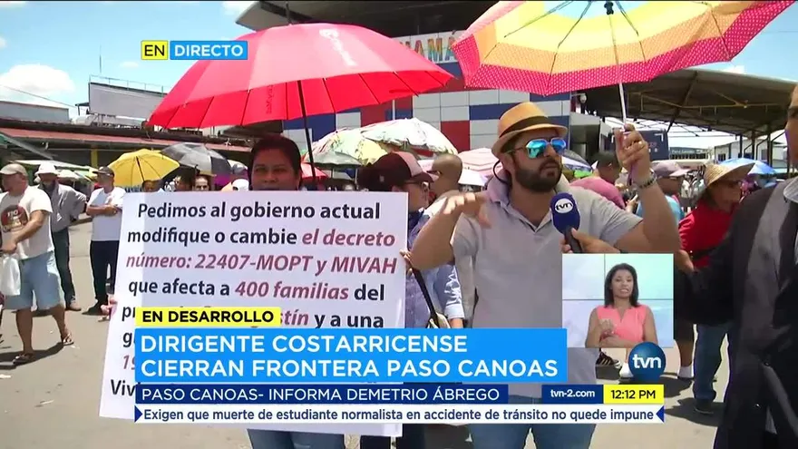 Cierran vía en la frontera Panamá con Costa Rica