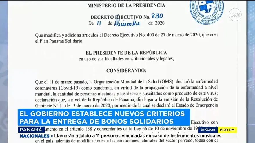 Gobierno establece nuevos criterios para la entrega de bonos solidarios