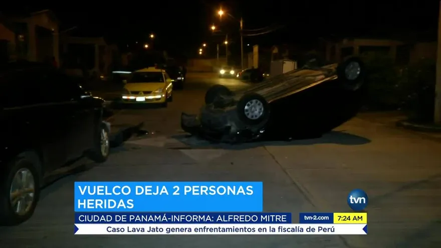 Dos personas heridas por vuelco en Arraiján
