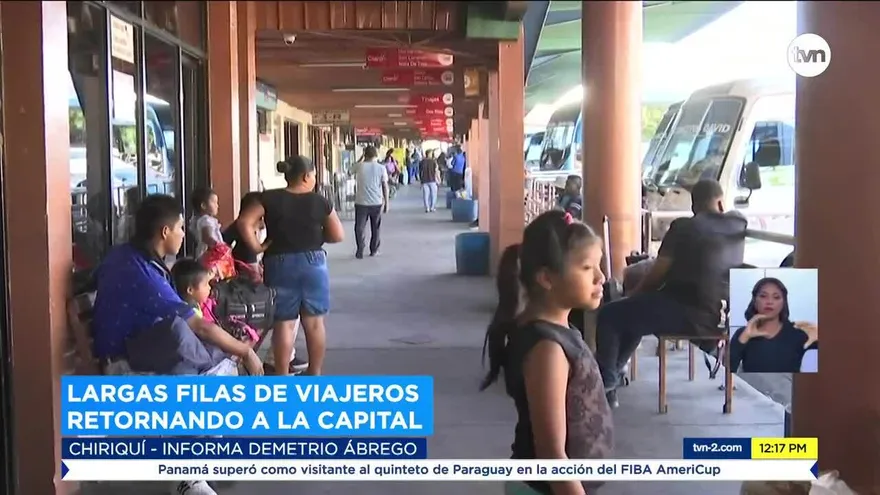 Visitantes abarrotan terminal de Chiriquí para retornar a la capital
