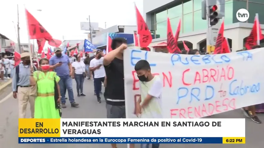 Ciudad de Santiago en Veraguas paralizada por manifestaciones
