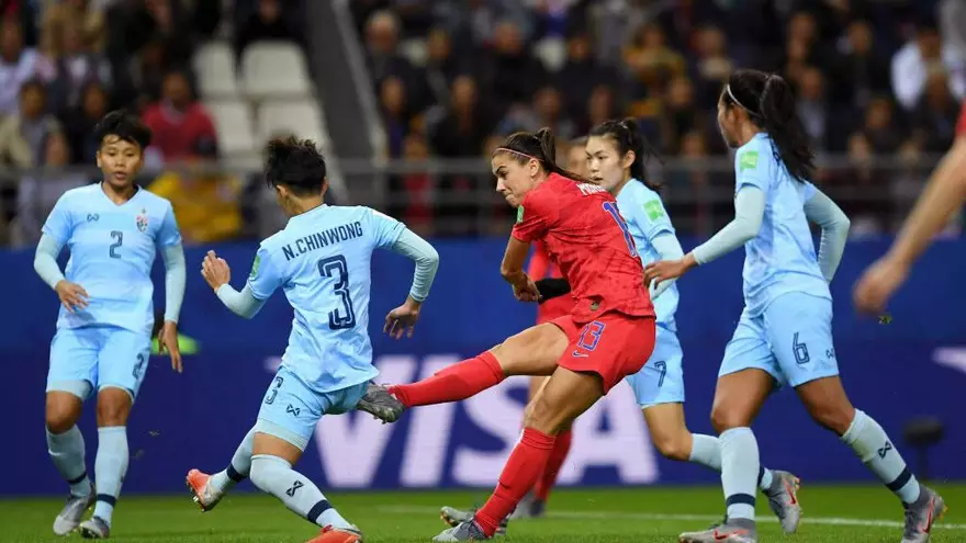 Estados Unidos le pasó por encima a Tailandia, en la mayor  goleada  de la historia de los mundiales femeninos