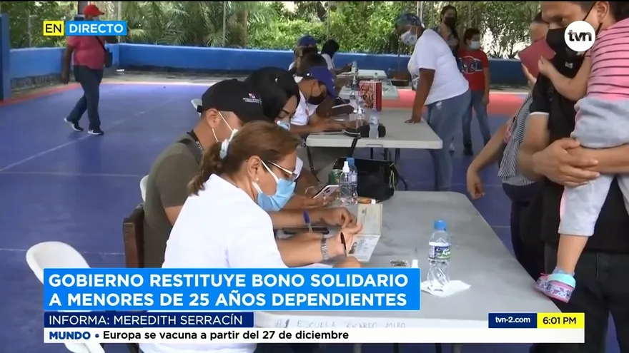 Gobierno restituye bono solidario a menores de 25 años dependientes