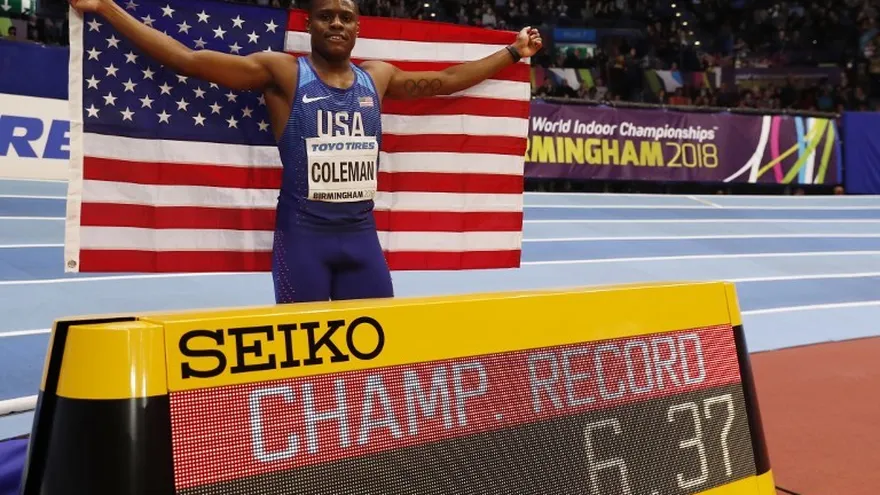 Coleman, el 'nuevo Bolt', se corona campeón mundial bajo techo