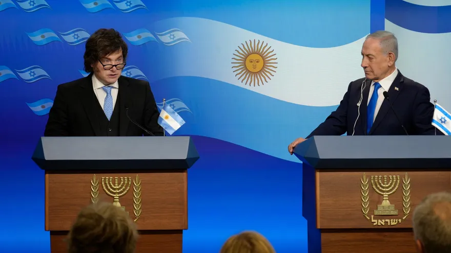 Javier Milei junto a Benjamín Netanyahu