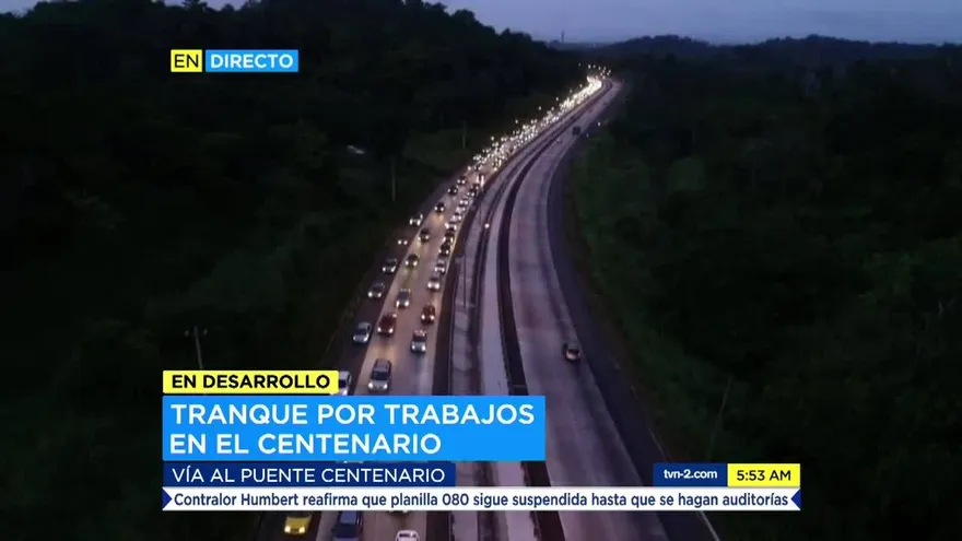 Tranque por trabajos en la vía Centenario