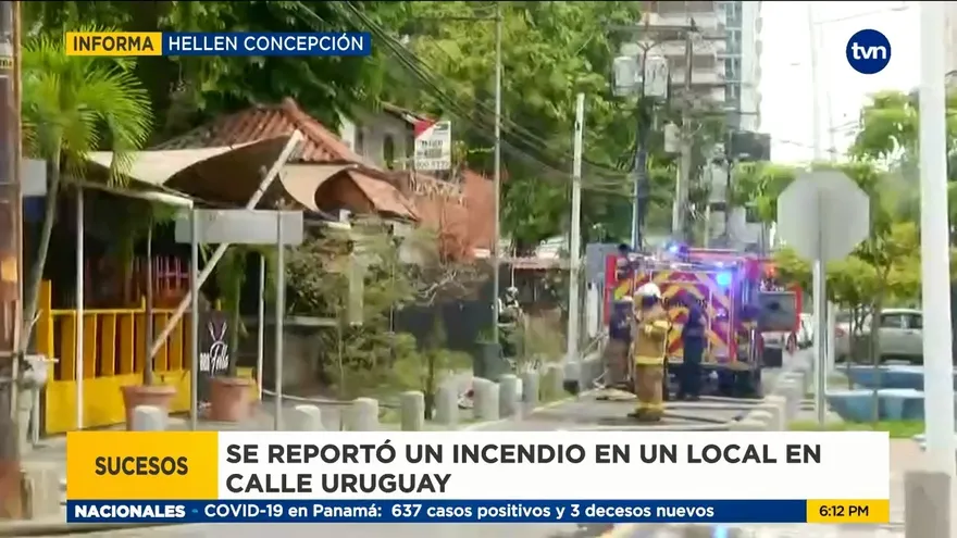 Bomberos controlan incendio registrado en local de Calle Uruguay