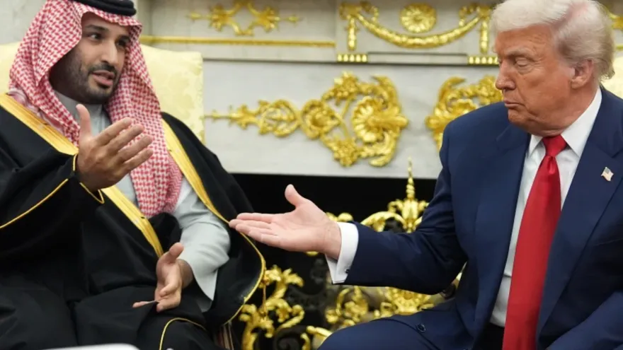 Presidente de EEUU, Donald Trump y el príncipe heredero saudí Mohamed bin Salmán