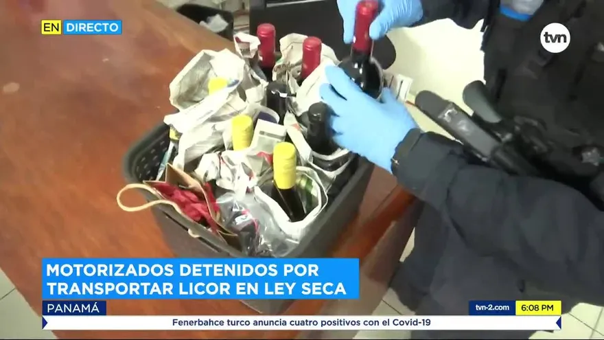 Policía Nacional decomisa 8 botellas de vino a motorizado que las entregaría a domicilio