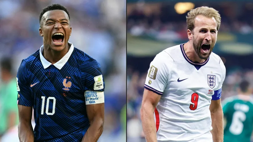 Kylian Mbappé (i) y Harry Kane (d)