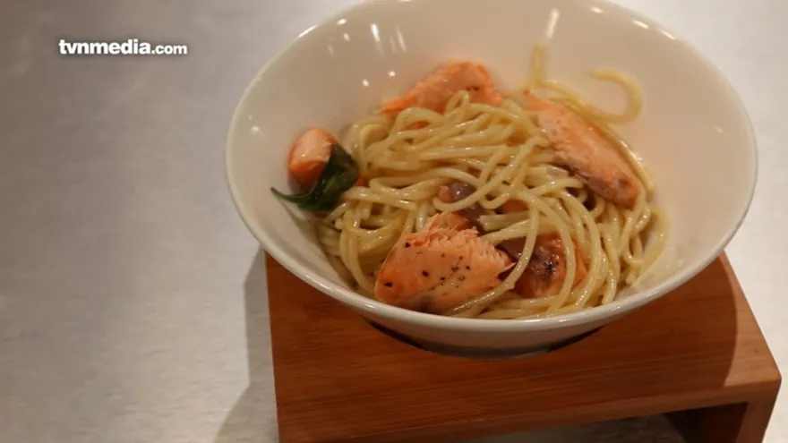 Pasta con salmón