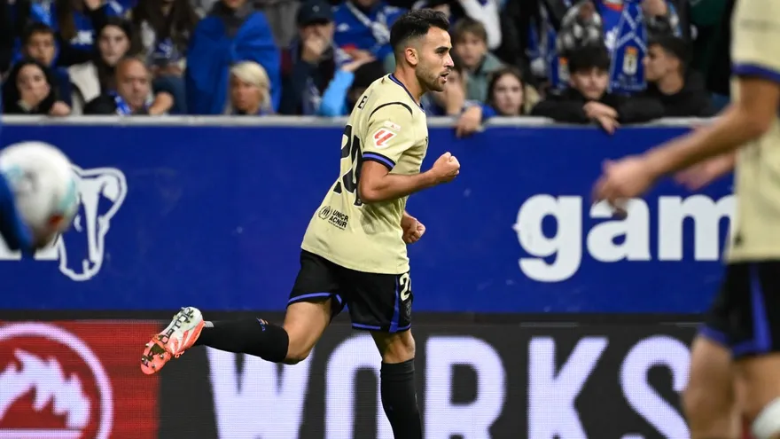 Eric García celebra anotación del Barcelona sobre Real Oviedo