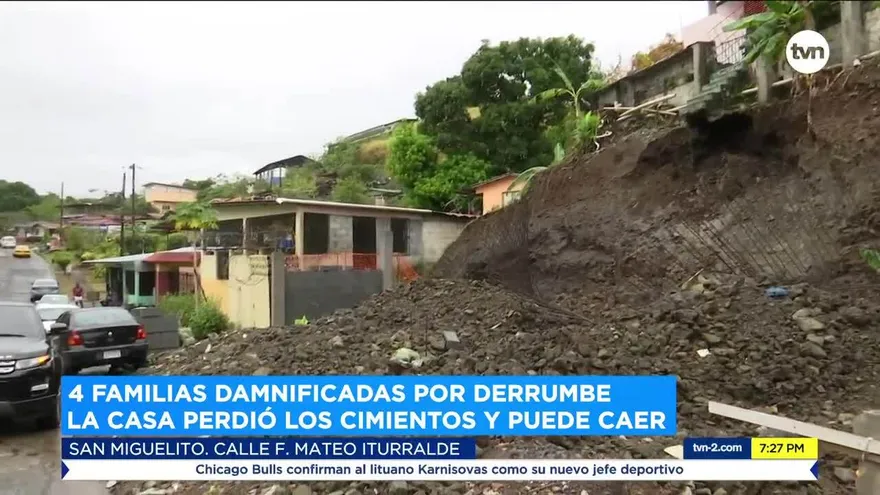 Cuatro familias damnificadas por derrumbe en San Miguelito