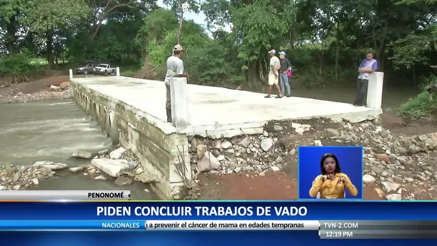 Residentes de una comunidad en Coclé exigen que se concluya construcción de un vado