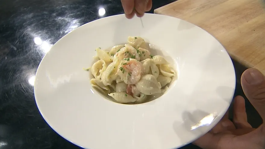 Receta - Caracolitos Salteados con Camarón y puerco