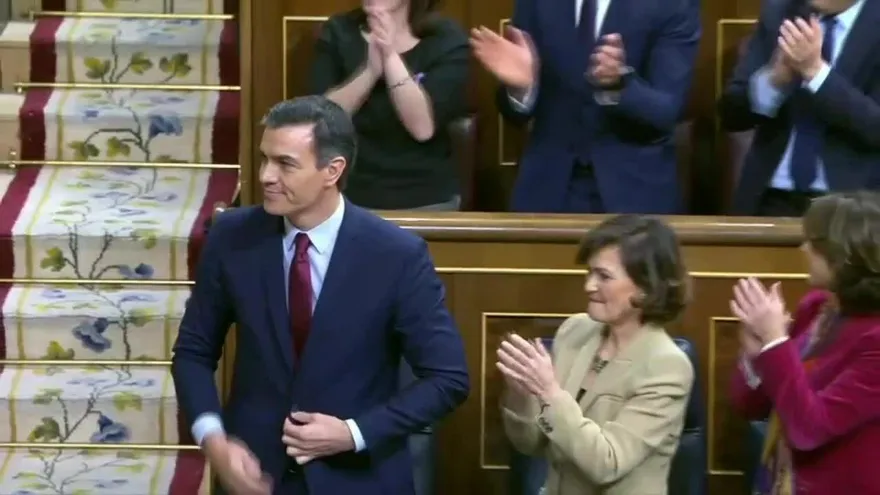 Pedro Sánchez, elegido presidente de un gobierno de izquierda en España