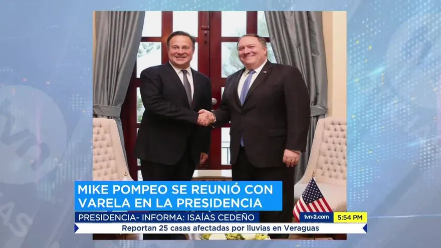 Mike Pompeo culmina reunión con el presidente Varela