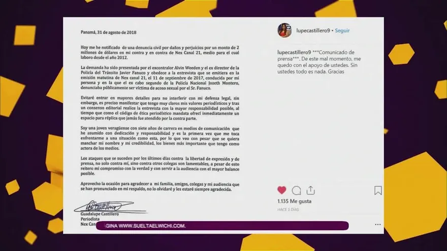 DEMANDAN A LA PERIODISTA LUPE CASTILLERO