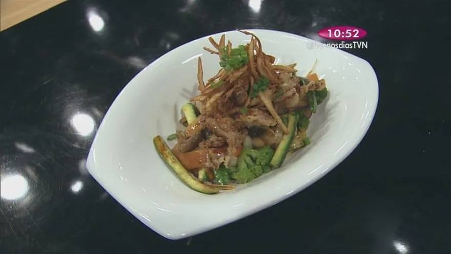 Arañitas Salteadas con Vegetales al estilo Asiático