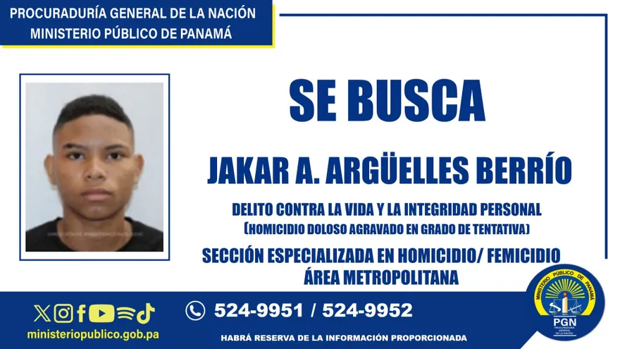 Fiscalia tras la pista de Jakar Argüelles, sospechoso por tentativa de homicidio