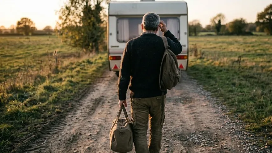 Foto ilustrativa de un adulto abandonando un lugar