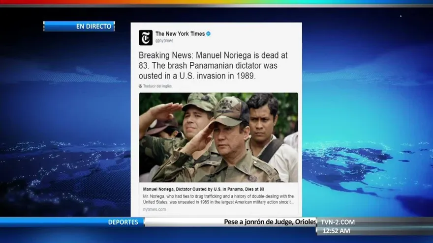 Medios internacionales se hacen eco de la muerte de Manuel A. Noriega