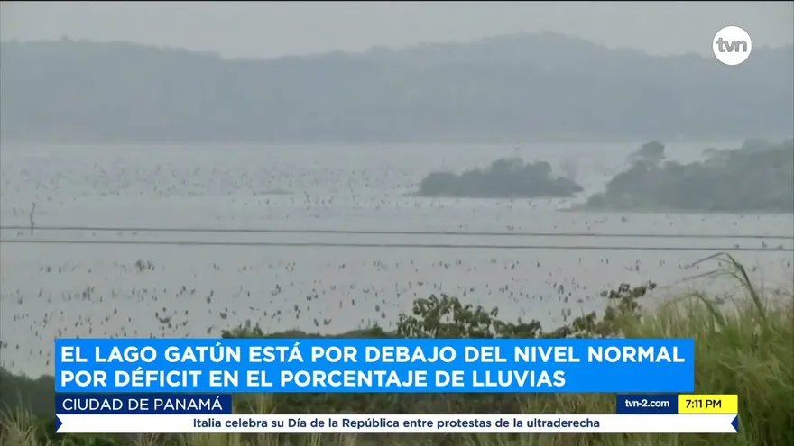 El Lago Gatún está por debajo del nivel normal por déficit en el porcentaje de lluvias