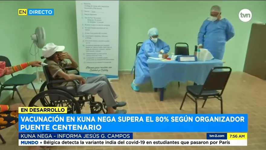 Vacunan a adultos mayores en Kuna Nega