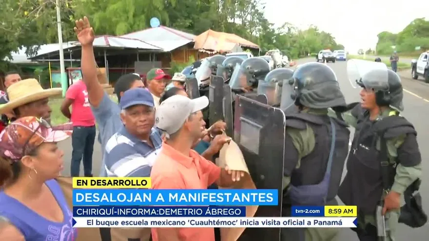 Desalojan a manifestantes en Chiriquí
