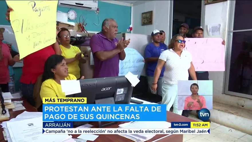 Funcionarios de la Junta Comunal en Arraiján exigen el pago de sus quincenas