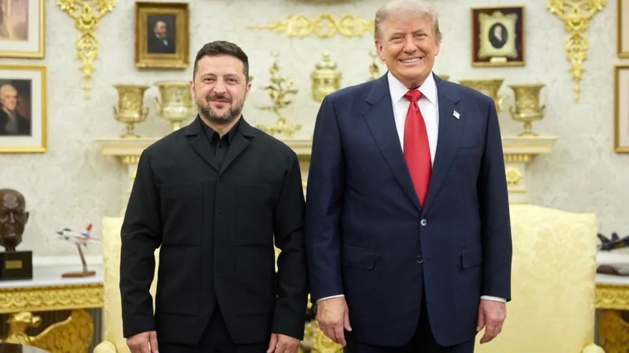 Presidente de Ucrania, Volodimir Zelenski junto a su homólogo estadounidense Donald Trump