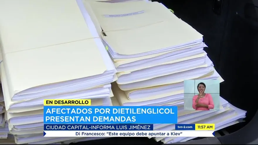 Presentan 107 demandan por caso dietilenglicol
