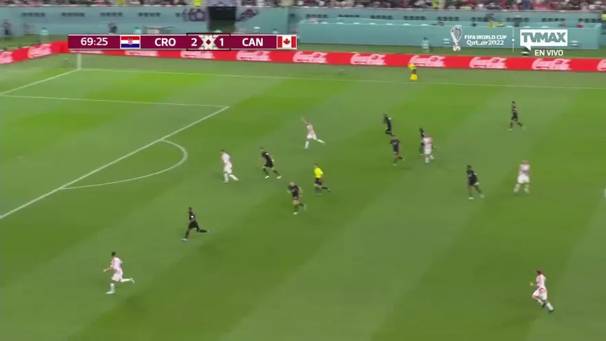 Croacia vs Canadá. Tercer gol de Croacia por Kramaric