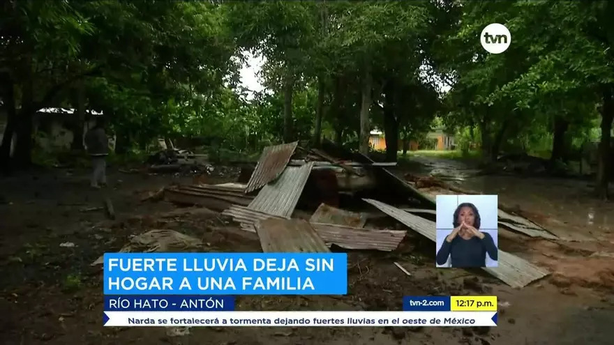 Familia lo pierde todo por fuertes lluvias en Río Hato