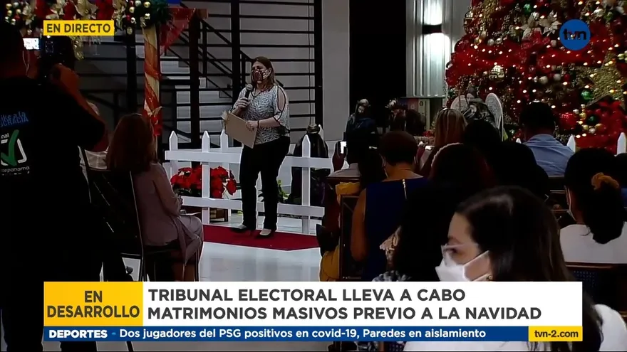 Matrimonios masivos en la sede del Tribunal Electoral