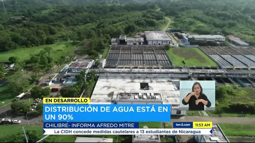 Distribución de agua está en 90% tras falla en planta potabilizadora de Chilibre
