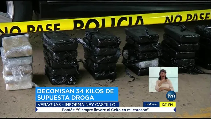 Decomisan 34 kilos de droga en Veraguas
