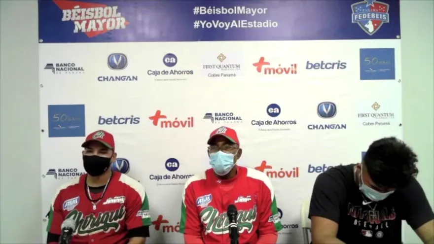Conferencia de prensa de la novena de Chiriquí, luego de vencer a Bocas del Toro 12-1