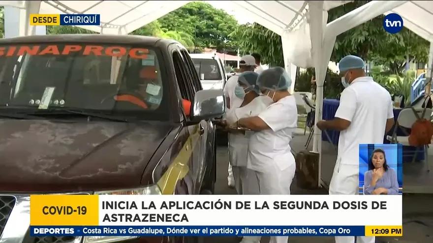 Inicia la aplicación de segunda dosis de AstraZeneca en Chiriquí