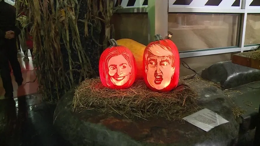 Las calabazas de Clinton y Trump pueden estar en su Halloween