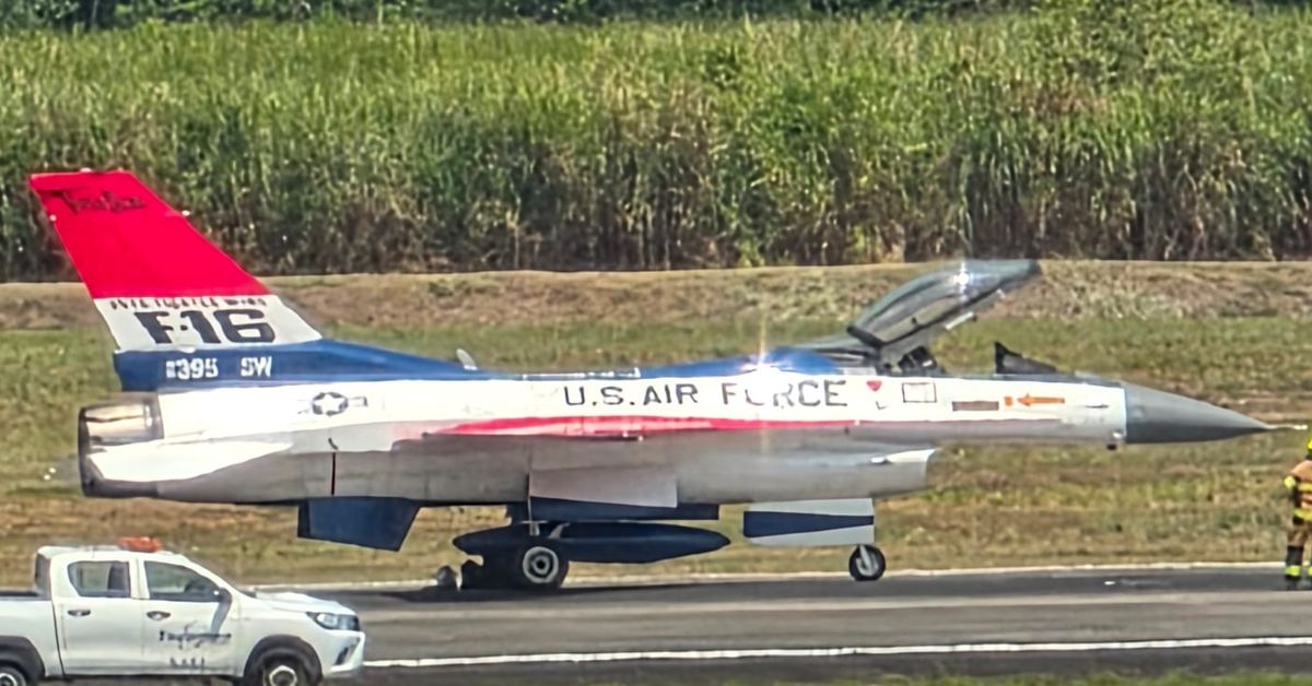 Avión F-16 de EEUU aterriza de emergencia en Tocumen