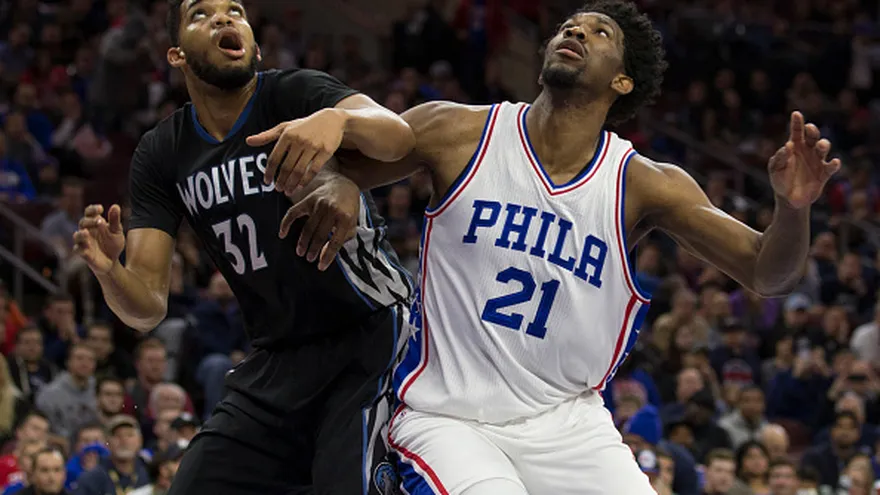 Joel Embiid (21) Karl-Anthony Towns (32)