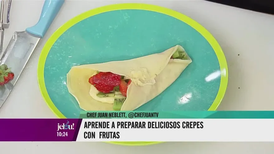 Aprende a hacer crepes de frutas con crema pastelera