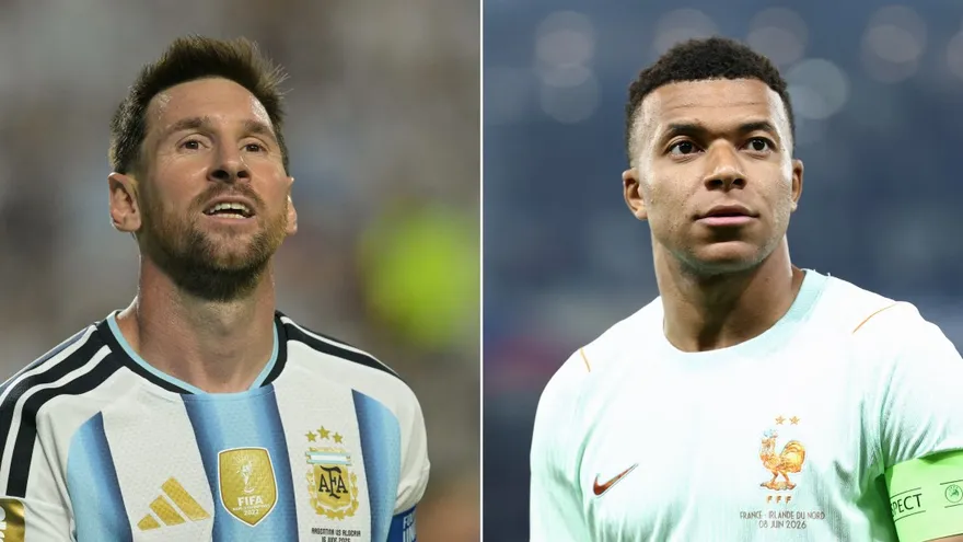 Lionel Messi de argentina y Kylian Mbappé de Francia Mundial 2026