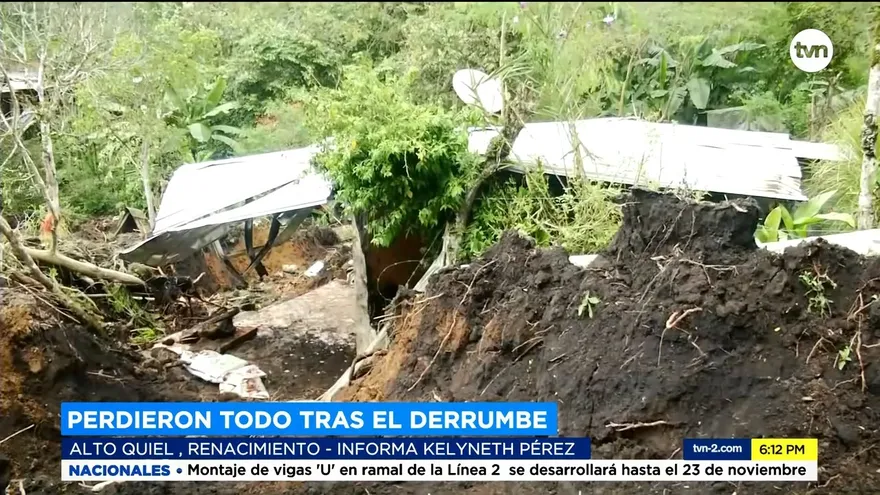 Una casa quedó sepultada por la tierra en Alto Quiel