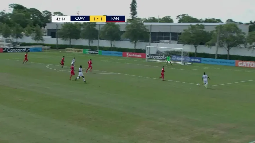 Gol de Shanyon Anita  al minuto 43 Curazao vs Panamá Premundial Sub-17 de Concacaf