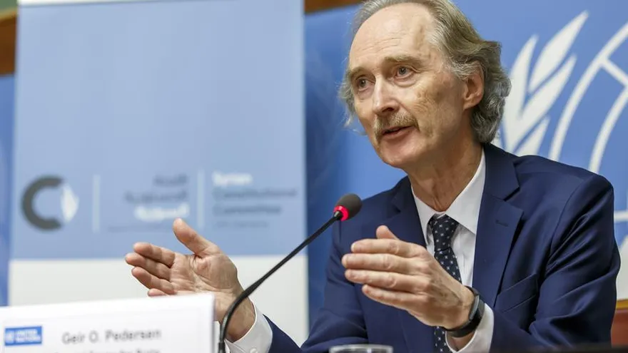 En la imagen el enviado de la ONU para Siria, Geir Pedersen