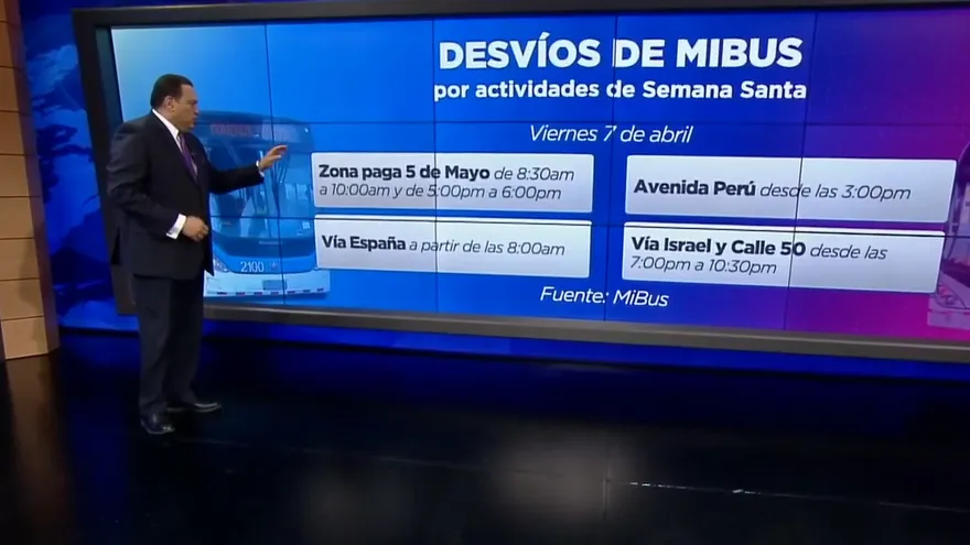 Desvíos de MIBus para este Viernes Santo