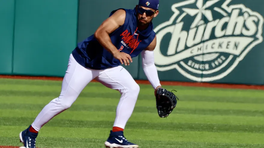 José Caballero en un entrenamiento de la Selección de Béisbol de Panamá